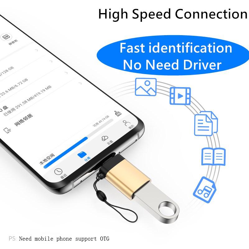 Blueendless Min USB To Type C Hub ადაპტერი USB C Otg ტიპის C კონვერტორი Macbook Pro-სთვის და ლეპტოპისთვის