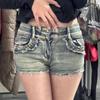American Plus Size Spicy Girl Low-Waist Denim Shorts - Summery, Slimming, Sexy, High Street Style, Hip-Hugging Super Short Hot Pants