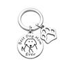 Stainless Steel Dog Tag Cat Tag Best Dog Cat Mom Ever Cat Paw Accessory Stainless Steel Keychain for Backpack Bag Pendant
