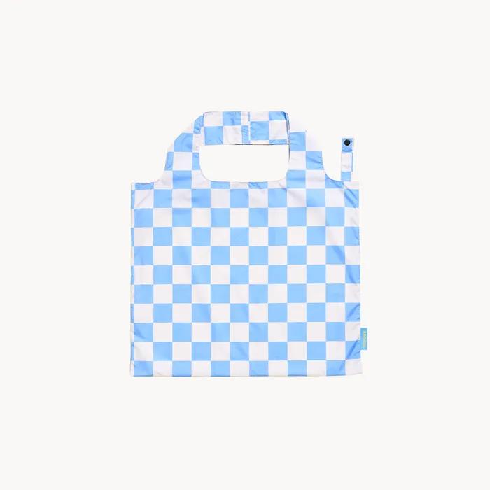 Nareun Reusable Folding Eco Bag Blue Checkerboard