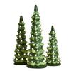 Yousheng Christmas Tree Figurine Hand-Painted Resin Prelit Tree Ornament with Warm Lights Xmas Tabletop Decoration for Holiday Home Desk Mantel Decor