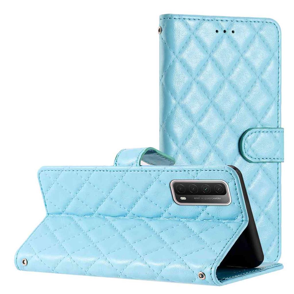 Quilted Pattern Faux Leather Wallet Case for Huawei Honor Series.Honor10 Lite Honor200 Honor300 P20Lite... 360° Protection with Card Slots & Stand