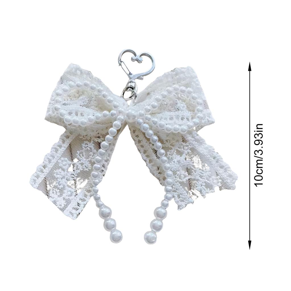 Charming Lace Pearls Key Holder Decorative Keychain Charm For Women Girls Handbag And Backpack Ornament