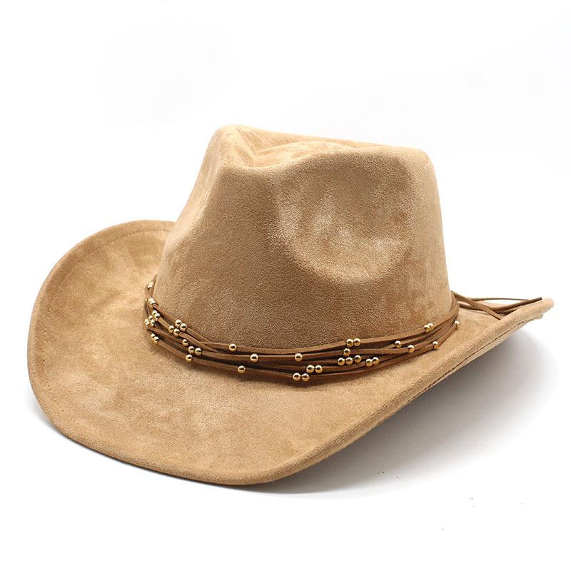 Suede Top Hat, Western Cowboy Riding Hat, Sunshade Big Eaves Hat.