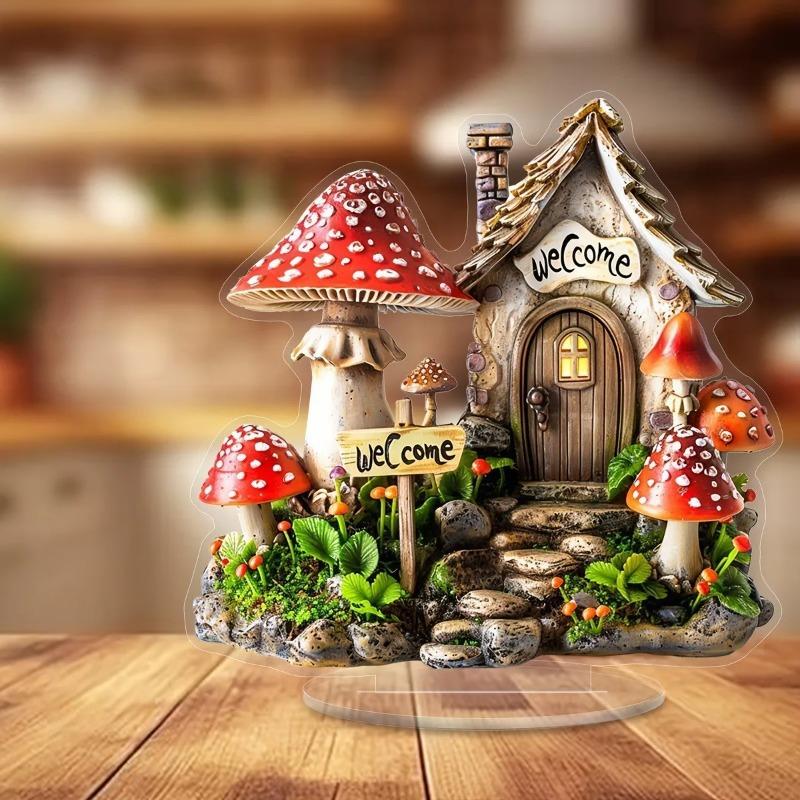 2D Santa Claus Decoration Acrylic Sled with Reindeer Tabletop Christmas Outdoor Decoration Christmas Supplies Party Supplies