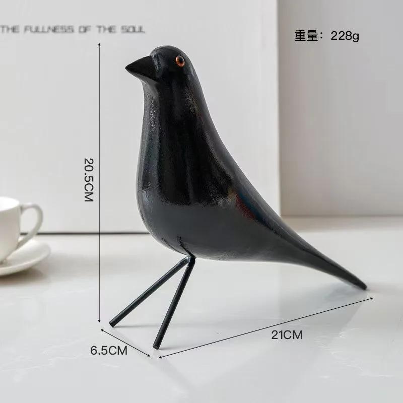 Ornamento Artistico Regalo Stile Nordico Statuetta Uccello in Resina Fatta a Mano Decorazione Moderna Minimalista per Soggiorno Camera da Letto Ufficio Decorazione per la Casa