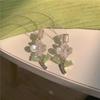 Summer Green Flower Fashionable and Elegant Earrings Temperament Versatile Sweet Stud Earrings Atmospheric Fresh Earrings
