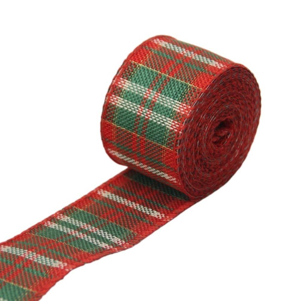 Imitation Linen Linen Ribbon Red Black Lattice Lattice Ribbon Christmas Plaid Ribbon  Gift Wrapping