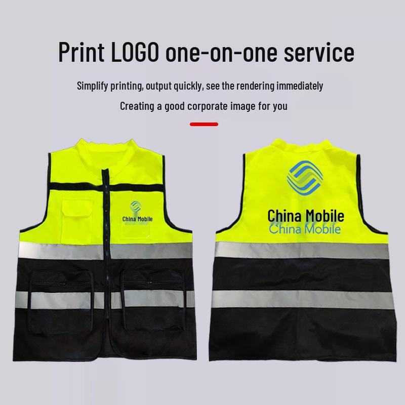 High-End Multi-Pocket Reflective Safety Vest with Custom Logo for Traffic and Cycling Regular Reflective Vest