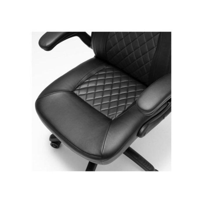 Silla gaming - NASA - Ergonomique - Cuir synthétique - Réglable en hauteur - Noir