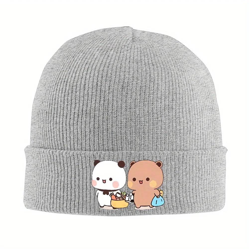 New pc Cute Bubu And Dudu Go To Grocery Together Bonnet Hats Knit Hat Unisex Unisex Retro Thermal Beanie Hats Autumn Kpop Gra