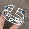 Iolite Quartz Gemstone Handmade 925 Sterling Silver Cuff Bangle Adjustable KKG-197