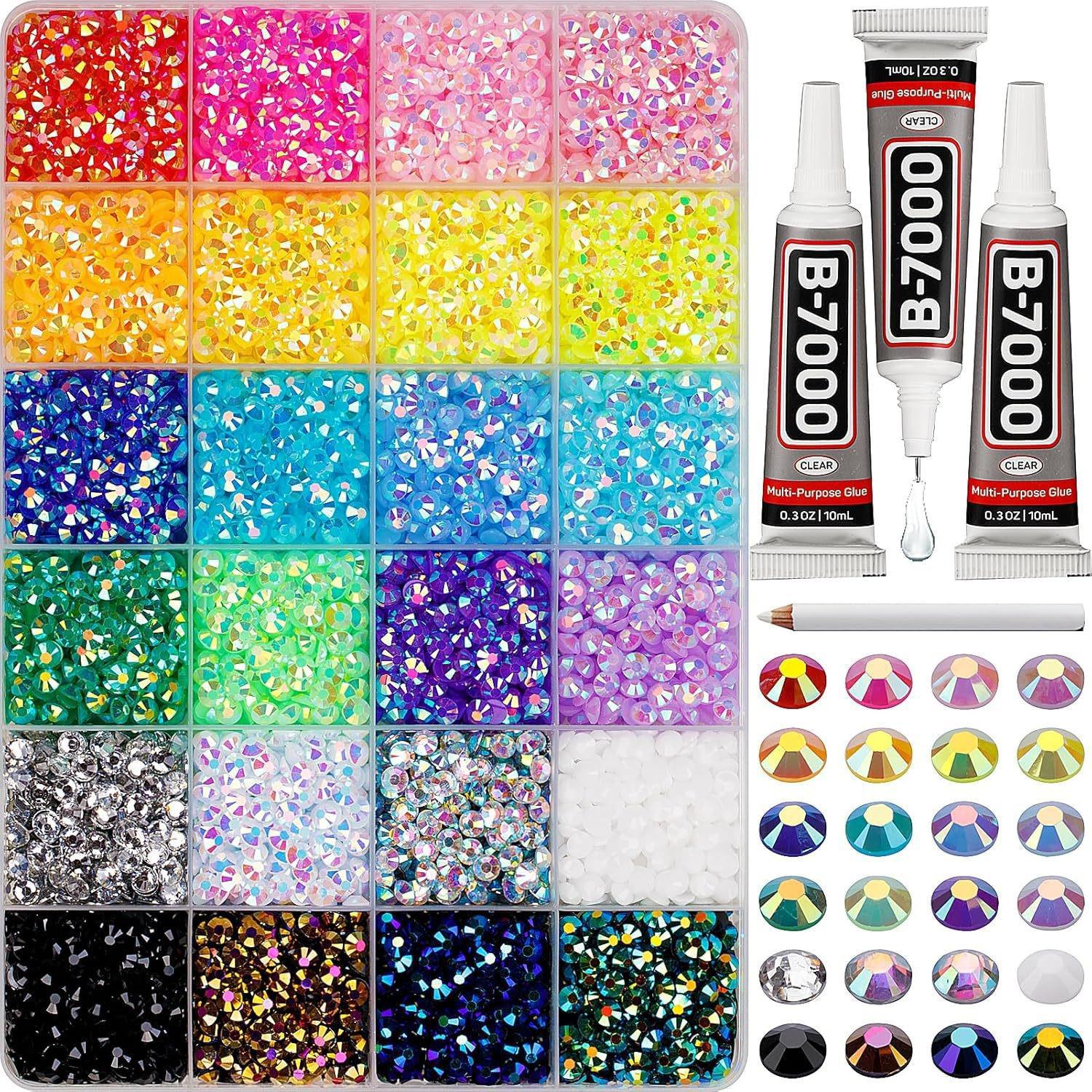 Gemischtfarben Süßigkeiten Harz Strasssteine Set für Nagelkunst - 3mm/4mm/5mm Flachrücken 3MM