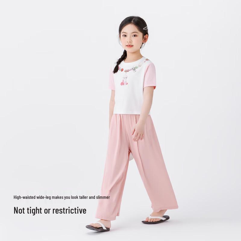 Zuo Xi Girls' Summer Lightweight Wide-Leg Pants