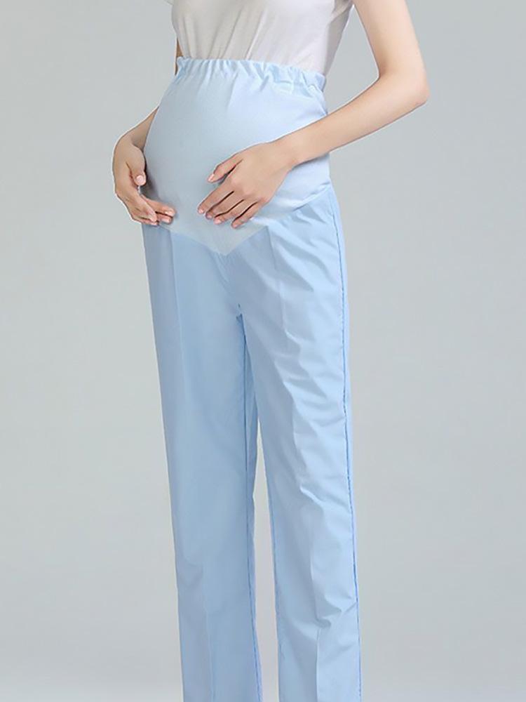 Maternity Nurse Pants - Adjustable Waist, Full Belly Support, Thick & Thin, Blue, Pink, White, Plus Size, Summer