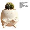 Guitarist Big Head Planter, Cute Smiling Face Flower Pot, Fun Guitar Player Plant Pot for Succulents Cacti Desk Shelf