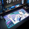Suisei Hoshimachi Mouse Pad RGB Gaming Mousepad Big LED Pad PC Desk Mat Luminous Mouse Pad Large Keyboard Mats Table Rug With