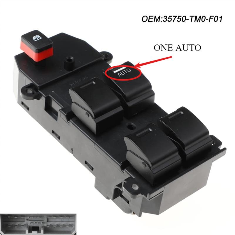 35750-TM0-F01 Electric Power Master Window Switch For Honda Fit City 2009~2014 Front Left Lifter Control Button Car Accessories