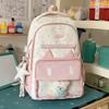 Schoolbag cute messenger bag women's new Japanese fresh, sweet and transparent pain bag students light class make-up bag