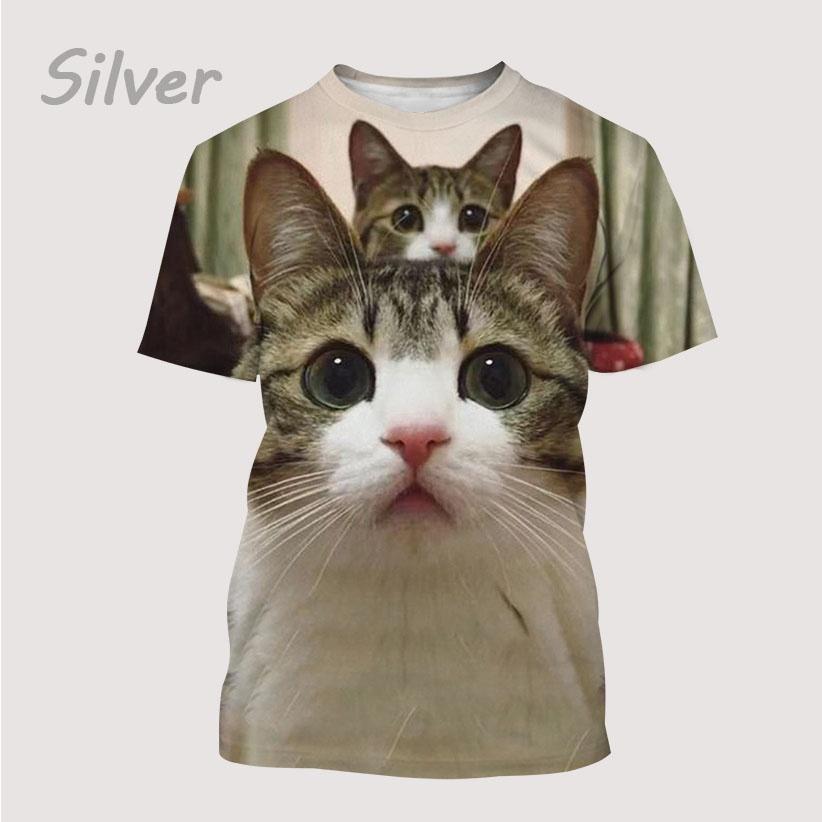 Men's T-shirt New Product Cat 3D Printed T-Shirt Short Sleeved T-Shirt Casual Unisex Breathable Soft and Comfortable T-shirt