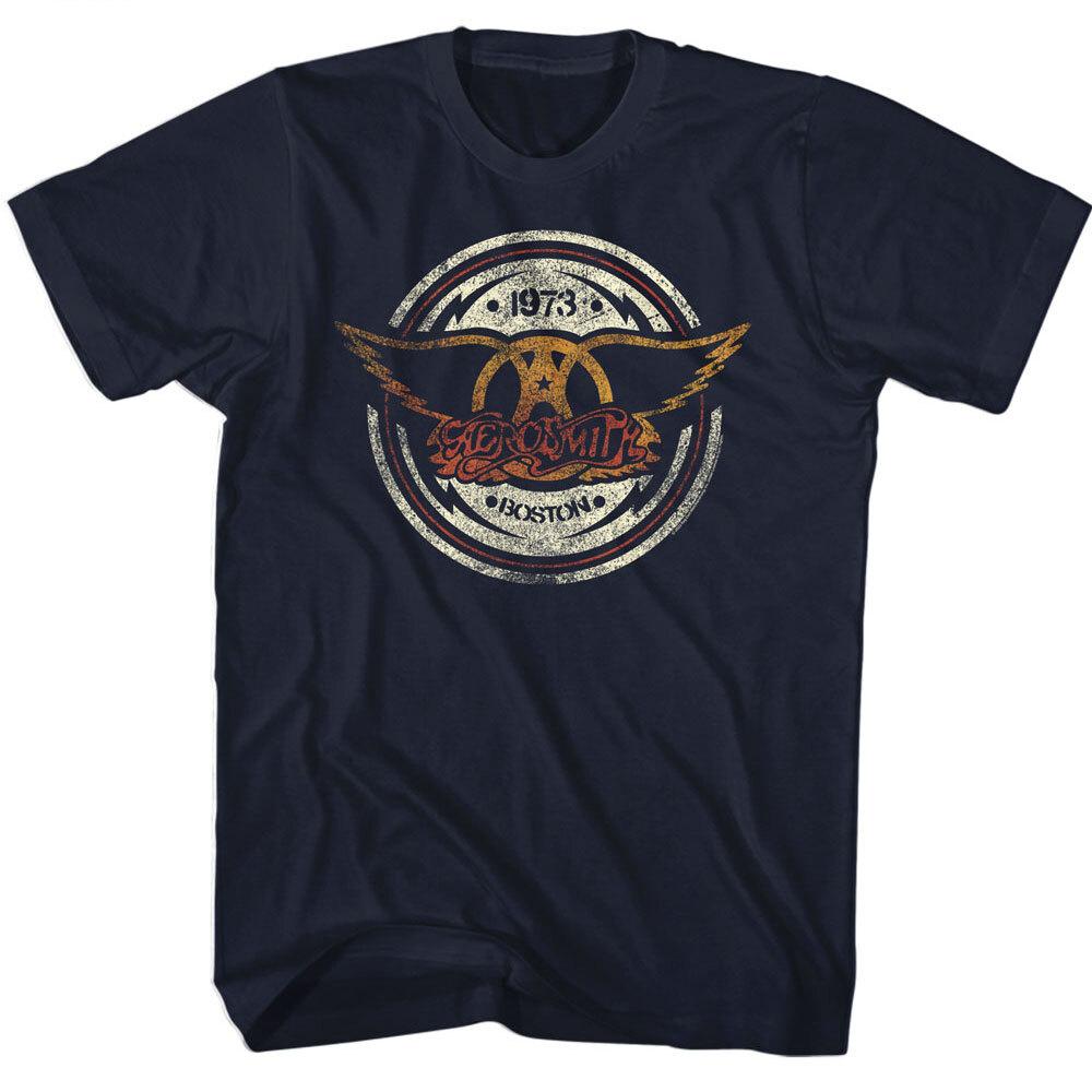 Aerosmith Freedom Badge Logo Boston 1973 Men T Shirt Rock Band Music Merch XXXL