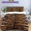 Ensemble de literie 3 pièces Texture Rayures de Tigre Housse de couette Taie d'oreiller Maison Cadeau de Noël Xmas Halloween 1 Housse de couette 2 Taies d'oreiller M924644