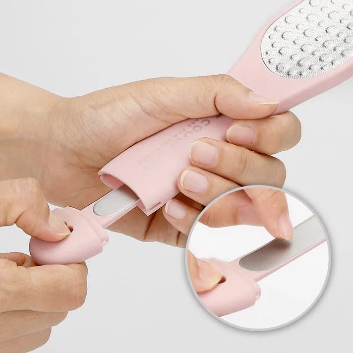 

Двусторонняя пилка для удаления мозолей из нержавеющей стали, средство для удаления мозолей, уход за пятками с трещинами, пилка для стоп