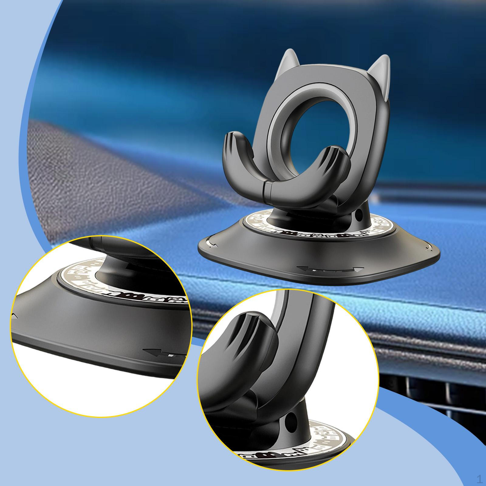 

360° Rotating Car Phone Holder for Dashboard, Universal Accessories, Versatile серый
