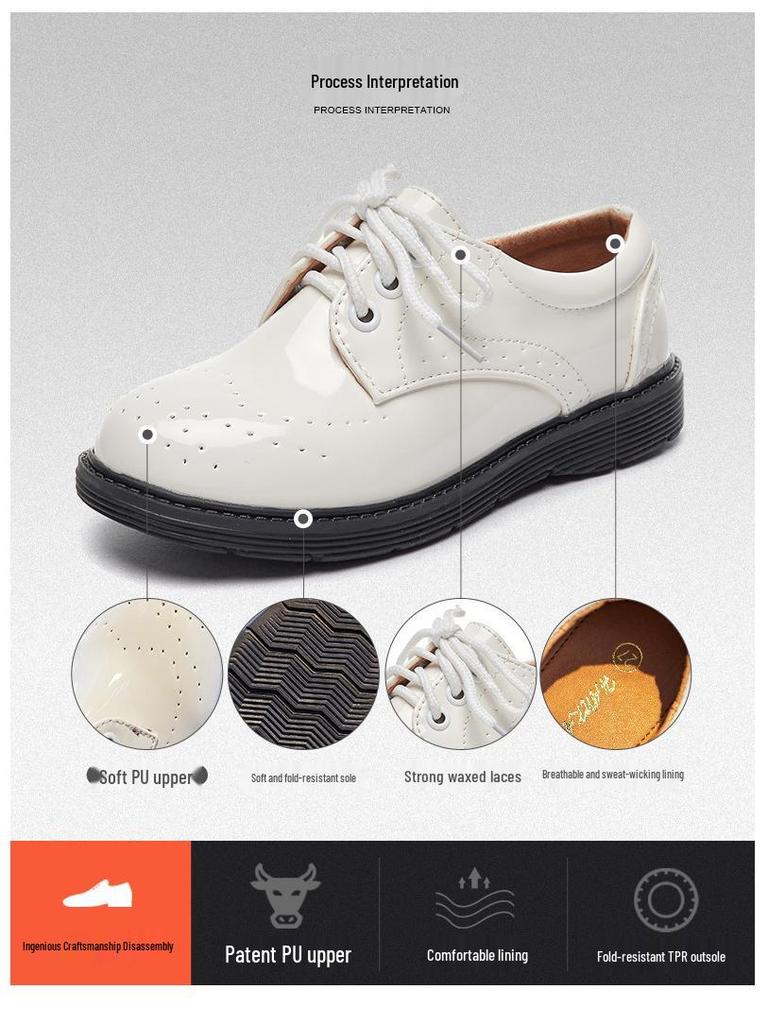 British Style Leather Student Shoes 2025 - Boys' Spring Collection