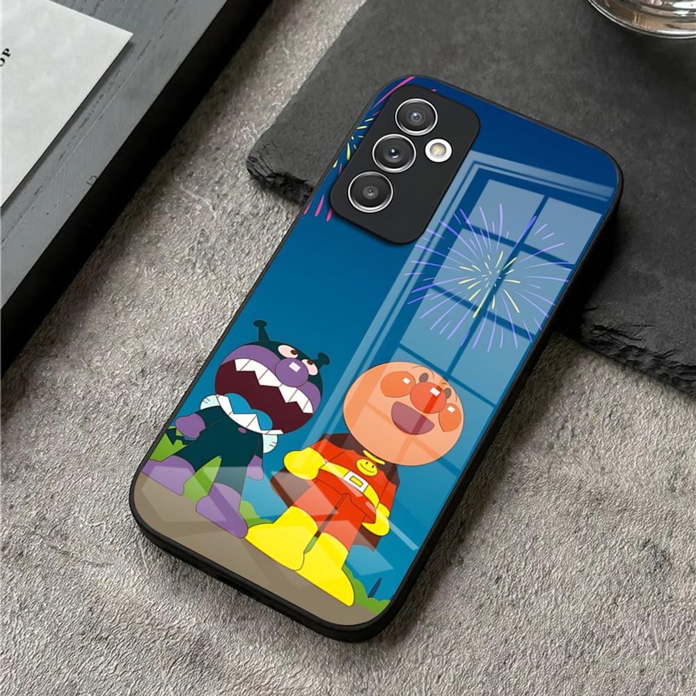Phone Case For S25 Ultra Samsung S26 S23 S24 Plus S22 S20 S21 Fe A54 A34 A53 A16 Glass Cover Cartoon Cute Anpanman