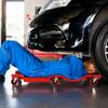 Mechanic Vehicle Creeper Under Car Rolling Crawler Board With Headrest Wheels Red