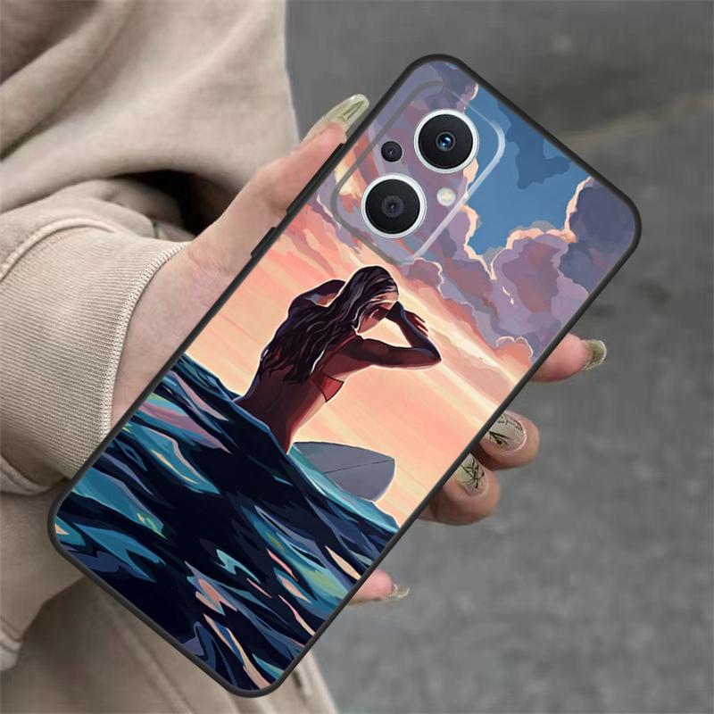 Surfing Wave Case For OPPO Reno 7 8 Lite 10 11 12 13 14 Pro 8T 12F 13F 14F OPPO Find X8 X6 X9 Pro Cover