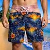 Men's Funny Printed Beach Shorts for Summer Casual Wear