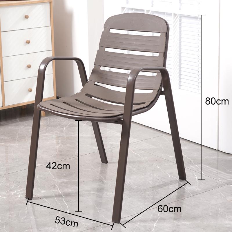 Outdoor Rattan-Style Stackable Patio Chair and Table Set, Wrought Iron Coffee Stool, Ideal for Courtyard or Balcony.