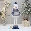 Blue Telescopic Snowman Plush Doll Christmas Decoration