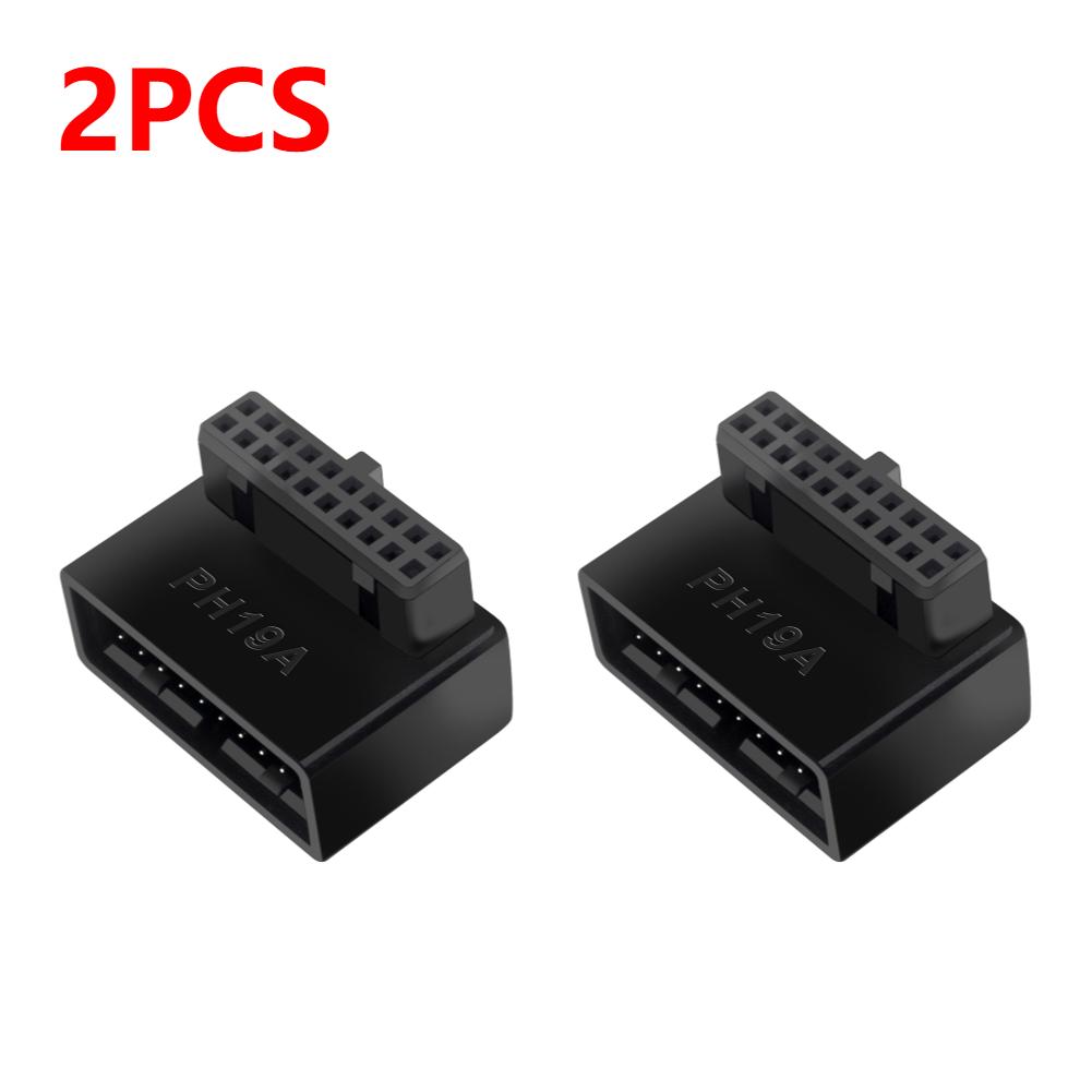 1-5PCS Desktop Computer Motherboard USB 3.0 Connection Adapter 19p 20p Vertical Plug Needle 90° Turn Installed Steering Elbow