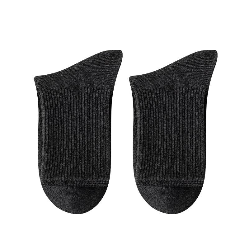 Men's Cotton Socks - Thick Socks for Autumn and Winter, Plain-colored Mid-calf Socks, Sweat-absorbing and Odor-resistant Business Socks