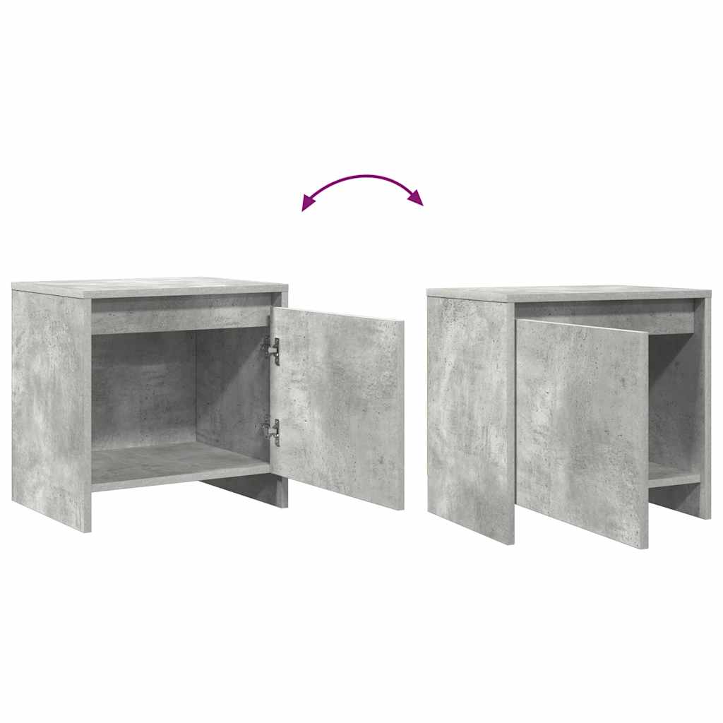 Nightstand Concrete Gray 45 X 34 X 44.5 Cm Engineered Wood