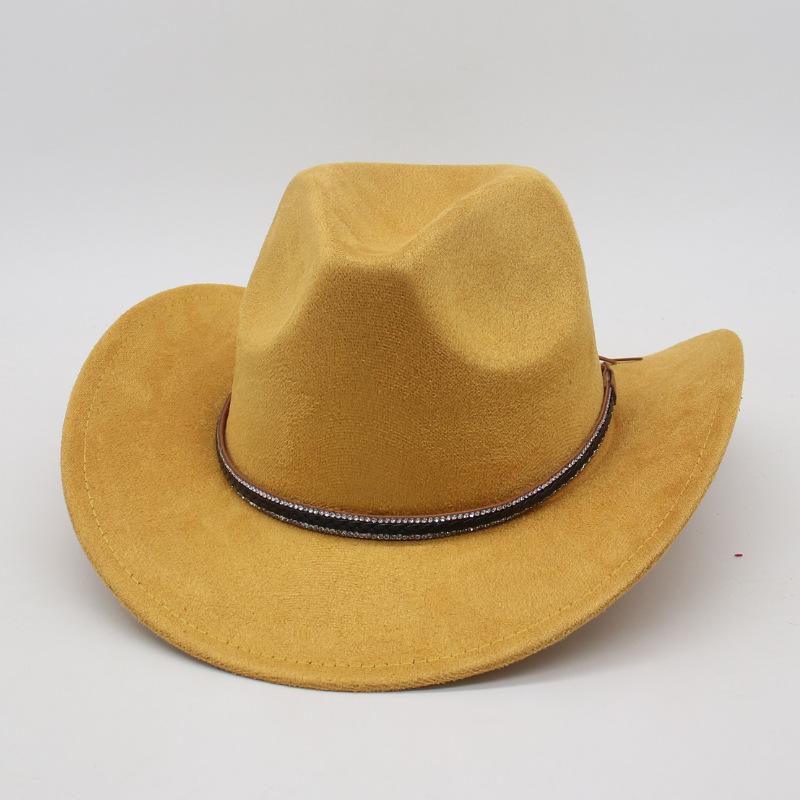 Outdoor men and women famous big-brimmed jazz hat spring and summer four seasons European and American style western suede denim top hat