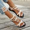 Beach Sandals with Flat Bottom, Casual Style, New Design, Large Size, Women's Shoes
