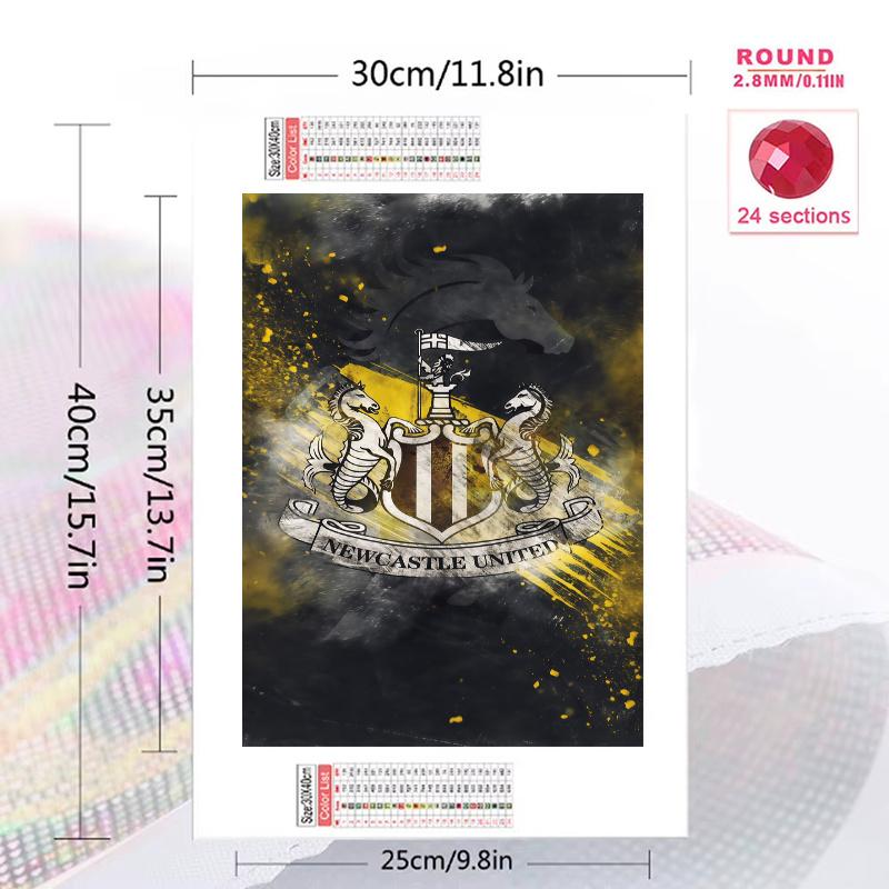 NUFC logo 100% Round Full Drill 5D DIY Diamond Painting Embroidery Cross Stitch Rhinestone Décor