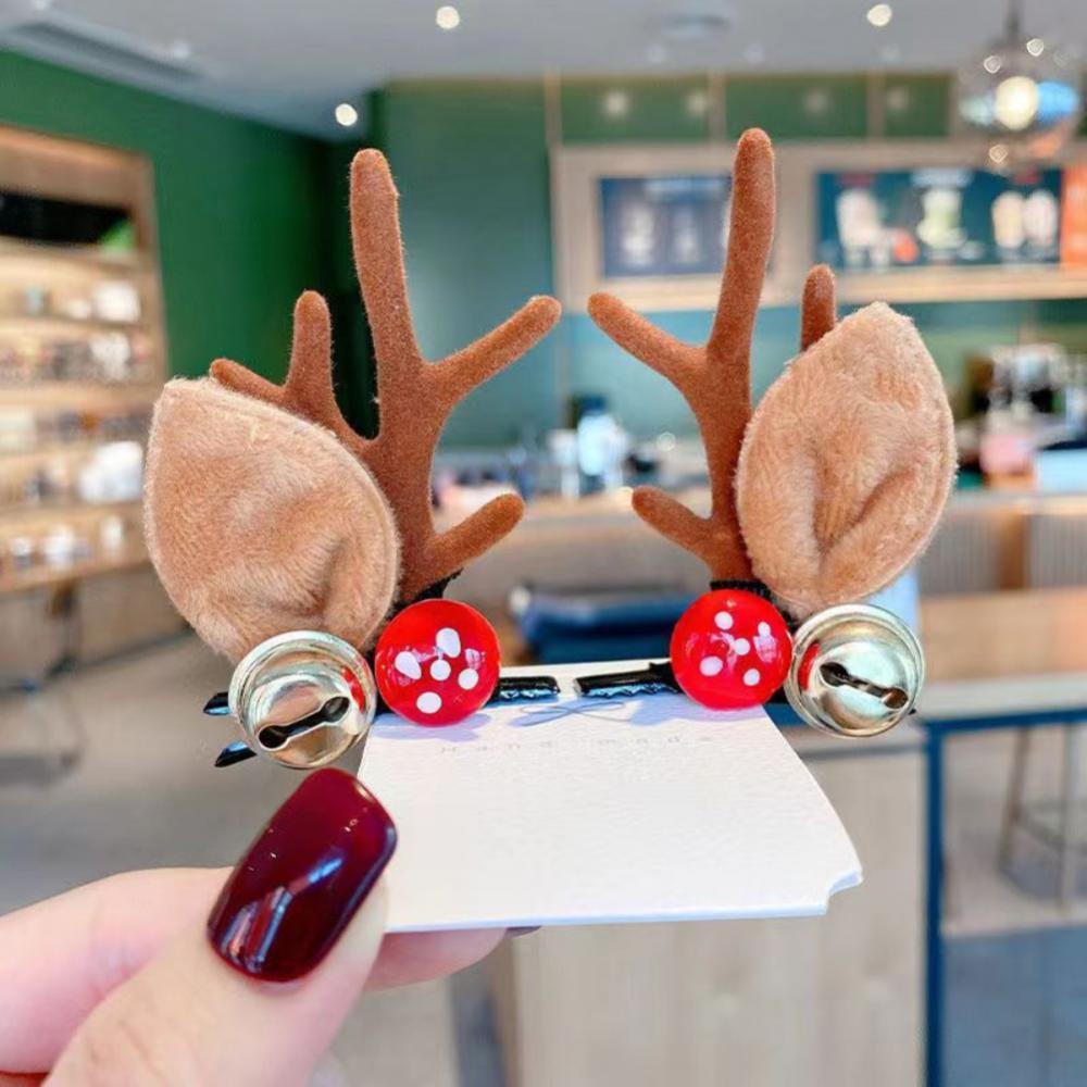 Christmas Hair Hoop Girls Plush Reindeer Antlers Deer Ear Christmas Party Cosplay Girls Headbands Festival Hair Accessories Gift