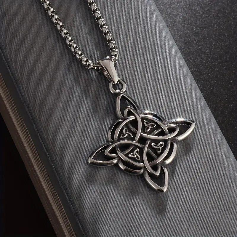1 Stück Klassischer Wicca Hexenknoten Irischer Keltischer Knoten Dreifaltigkeitsknoten Anhänger Halskette für Männer Frauen Mode Glücksbringer Schmuck Geschenk