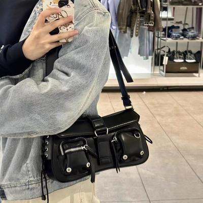 Armpit Baguette Bag Female Niche Design Motorcycle Bag Shoulder Crossbody Bag