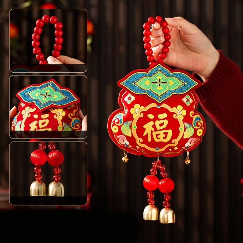 Strong Hook Fabric Festival Hanging Ornament For Chinese New Year Decoration Multi Purpose Accessories