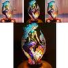 Mermaid Resin Animal Table Lamp With Colorful Retro Design For Gift And Home Decor