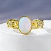 Lulu Tong Jewelry Women's Fashion 925 Silver Rose Gold Plated Opal Ring