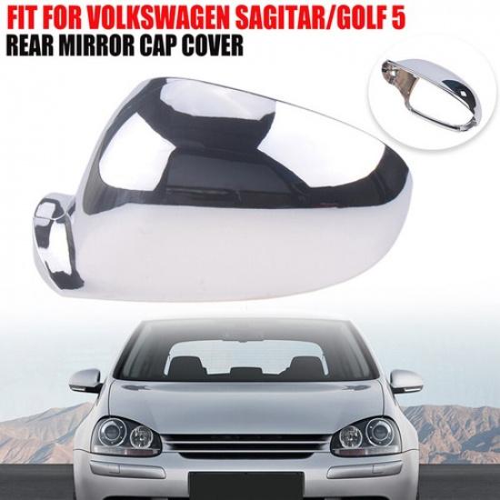 Left Driver Side Rear View Mirror Cover Cap Chrome Fits VW Jetta Golf MK5 Passat
