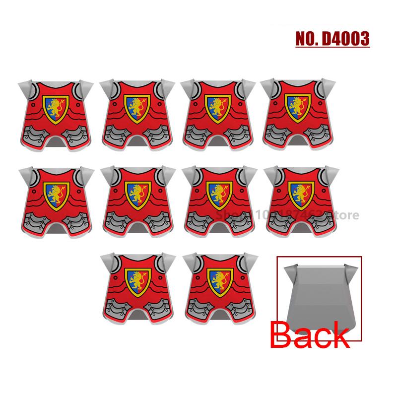 Medieval Roman Knight Legion Building Block Castle Green Dragon Forest Wolf War Horse Dragon Lion Shield Armor Cloak Brick Toys