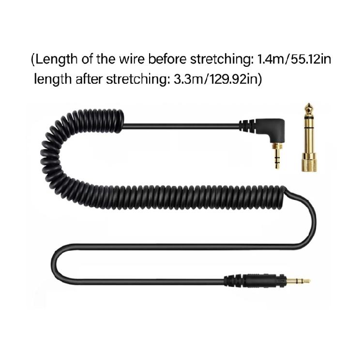 Spring Flexible Headphone Cord For EAH DJ1200 with Adjustable Length and Interferences Resistant Properties